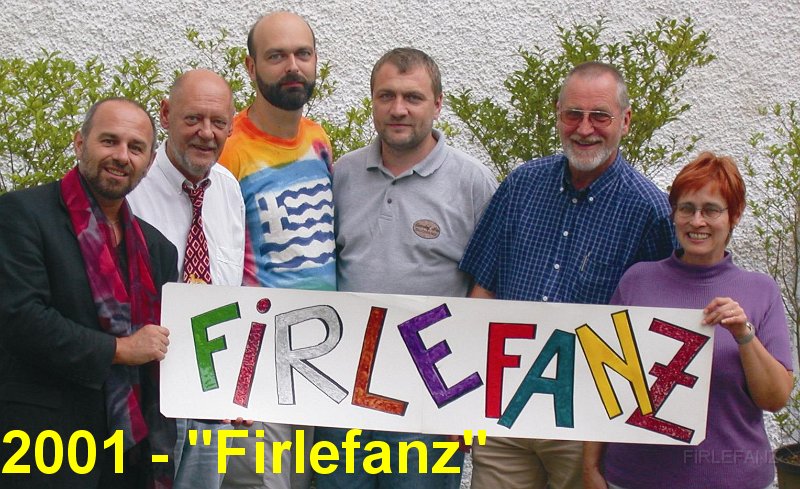 2001.jpg - Entstehung des Namens "FiRLEFANZ" mit August Brueckler, Leo Schoergenhofer, Peter Hubmayer, Karl Heinreichsberger, Lothar Jansky und Traude Seisenbacher